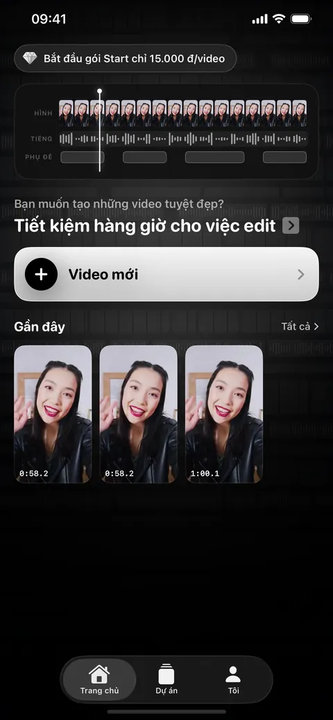 Trang chủ — nút «Video mới»