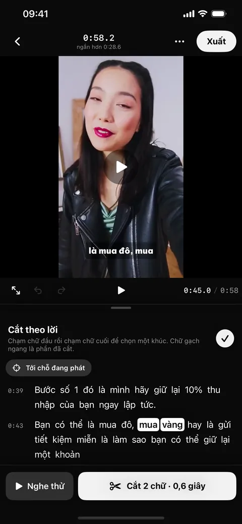 Chọn «mua vàng» rồi bấm «Cắt 2 chữ»